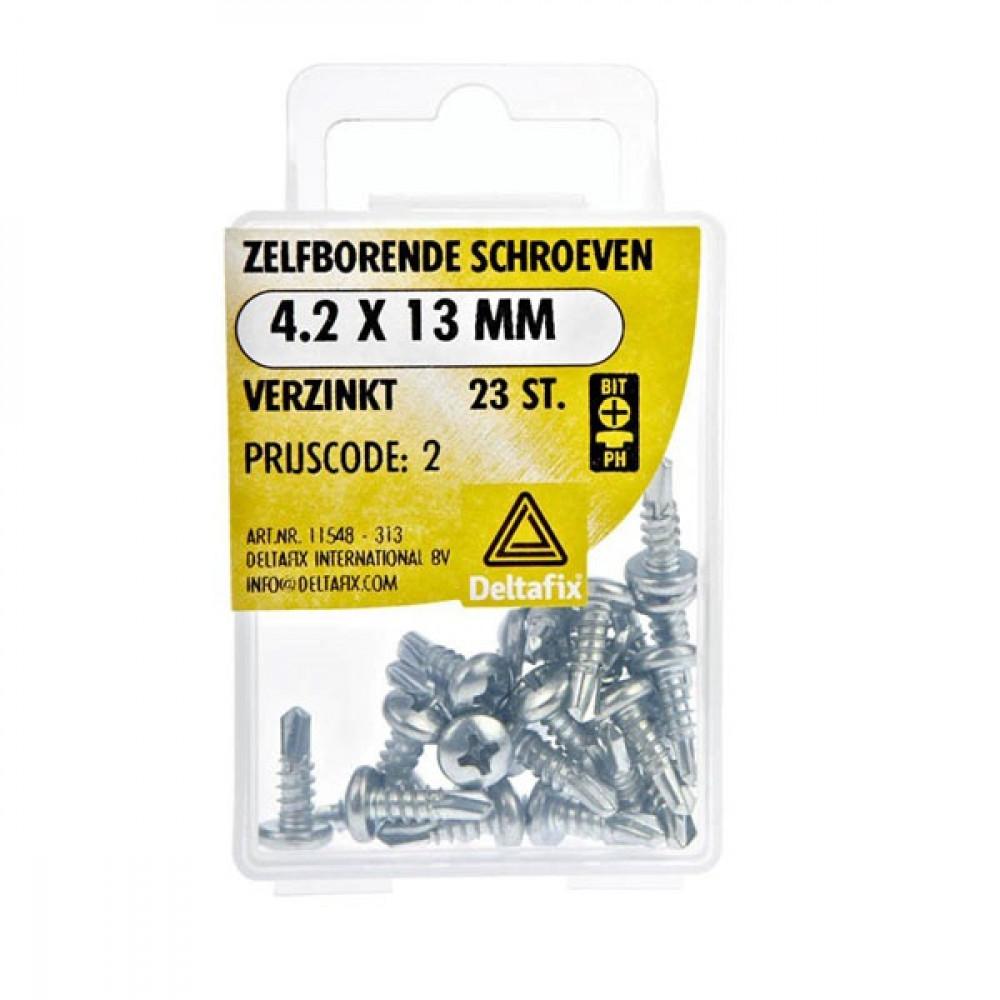 Deltafix Zelfborende Schroef Verzinkt 4.2x13mm Set 23st