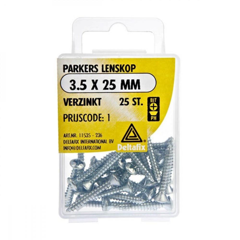 Parkers Lenskop Verzinkt 3.5x25mm 25st