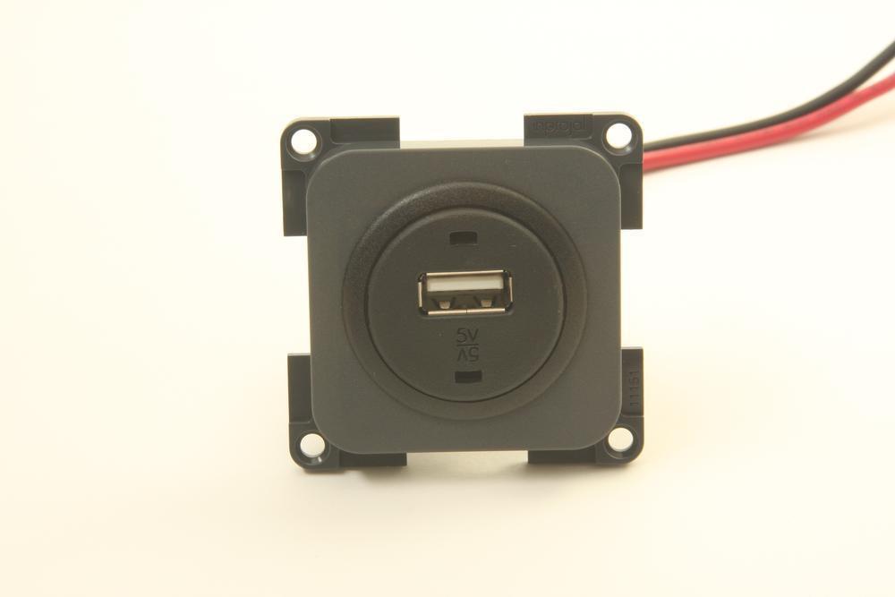 Presto Contactdoos 1x USB Lader 12V Inbouw Grijs
