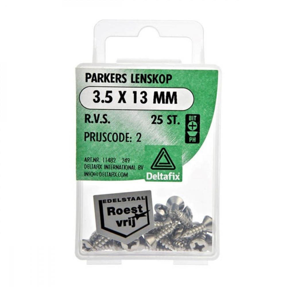 Deltafix Parkers Lenskop RVS 3.5x13mm 25st