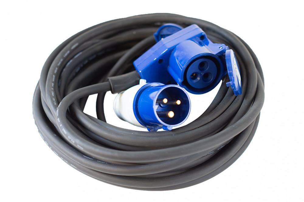 Verloopkabel 3x1.5mm² CEE-Winkelkoppeling 15m