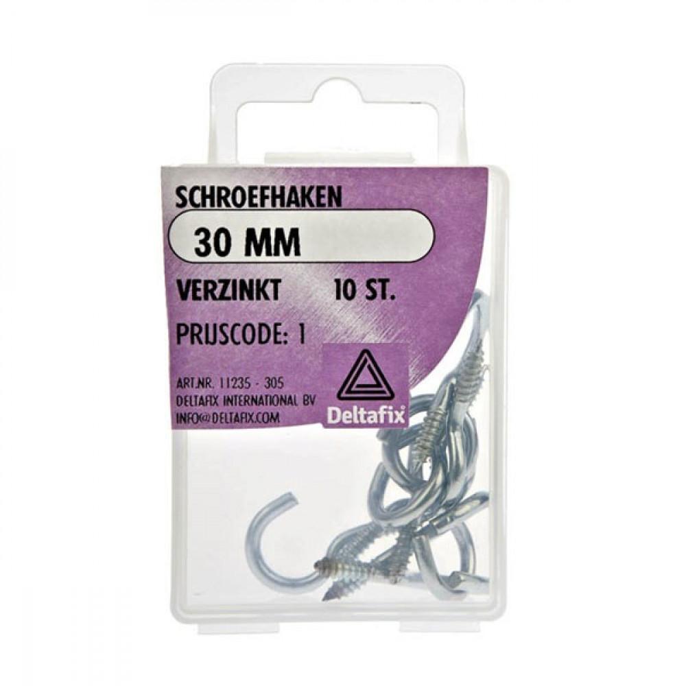 Schroefhaak Verzinkt 30mm Set 10st