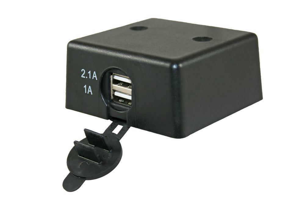 Dubbele USB stekkerdoos 2.1A /1.0A opbouw