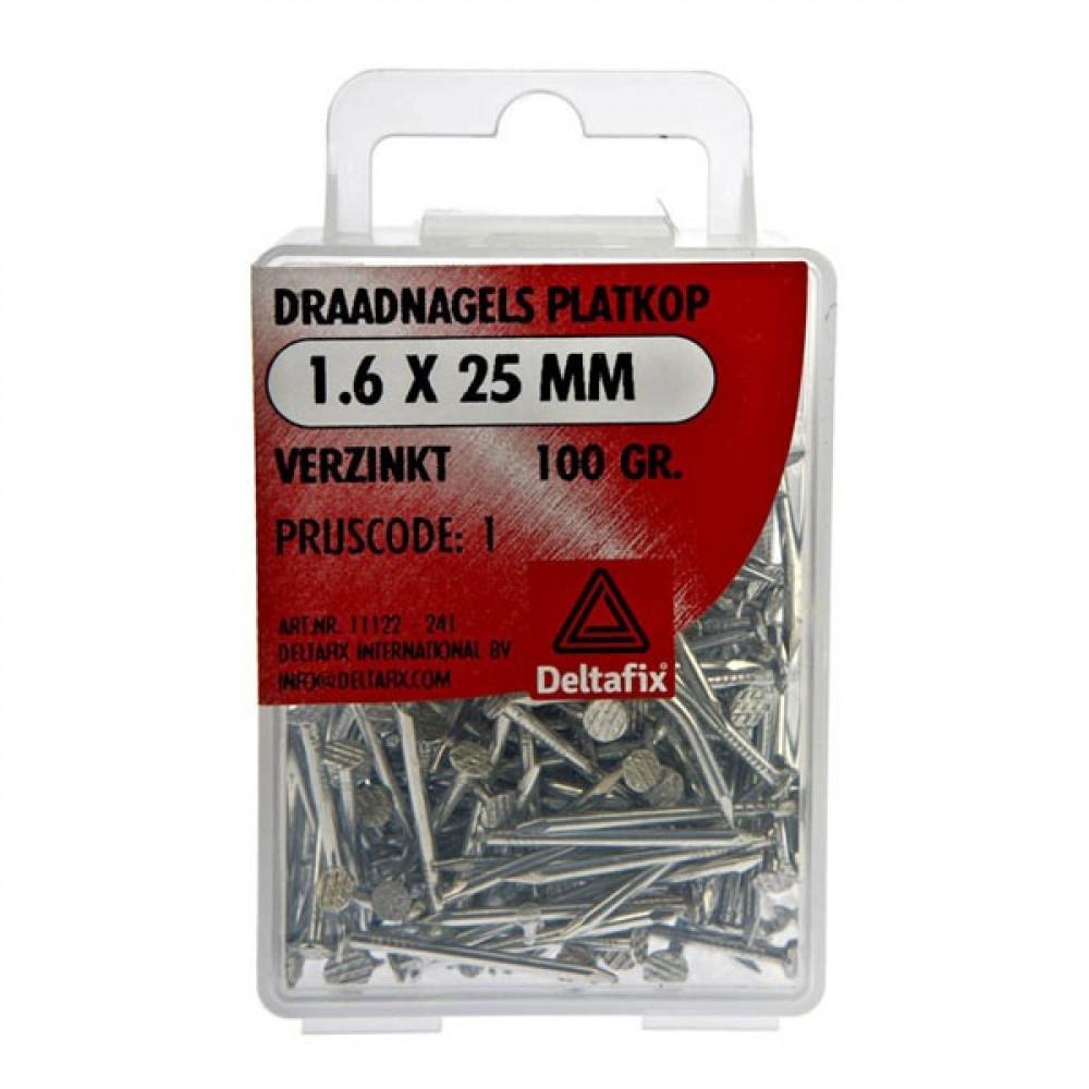 Draadnagels Platkop 1.6X25mm Verzinkt
