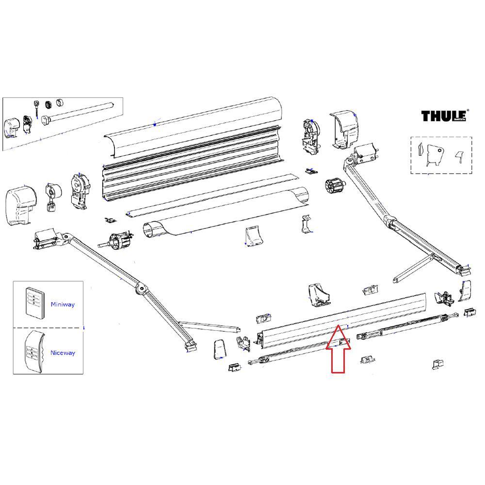 Thule 8000 Leadrail 4.50 Crème RAL9002