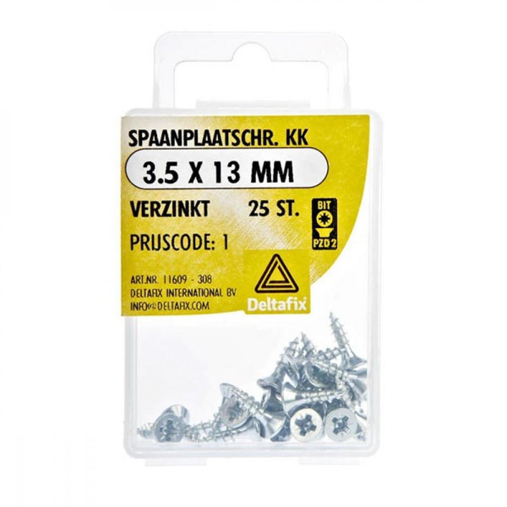 Deltafix Spaanplaatschroef KK 3.5x13mm Set 25st