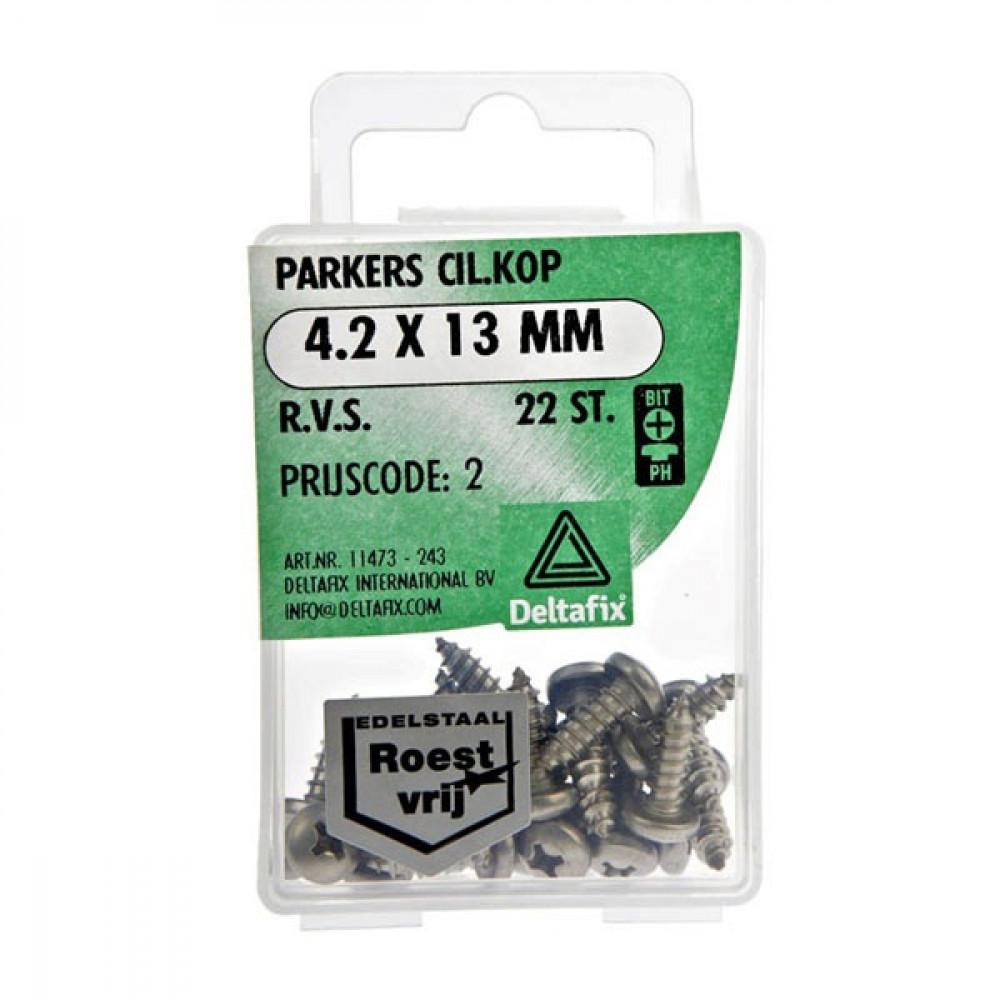 Deltafix Parker CK RVS 4.2x13mm Set 22st