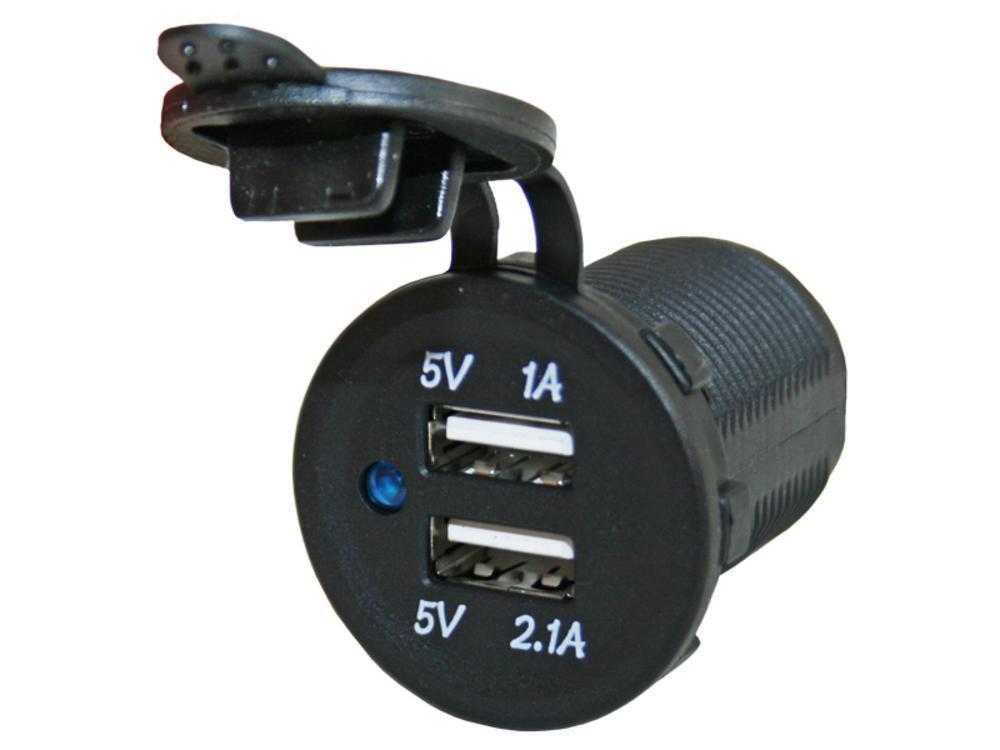 Power Line Contactdoos USB Lader 1x 1A + 1x 2.1A