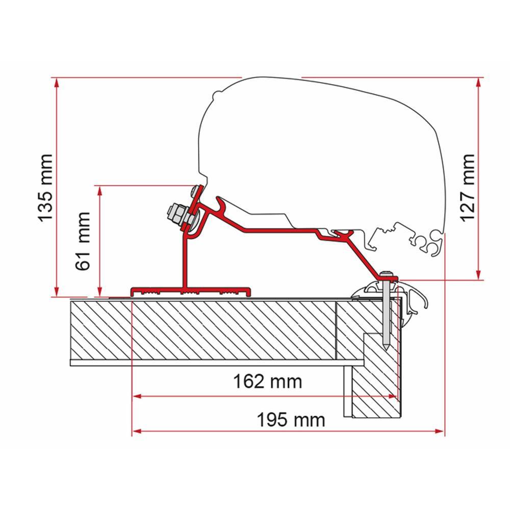 Fiamma Caravan Roof Adapter 550 F65/F80
