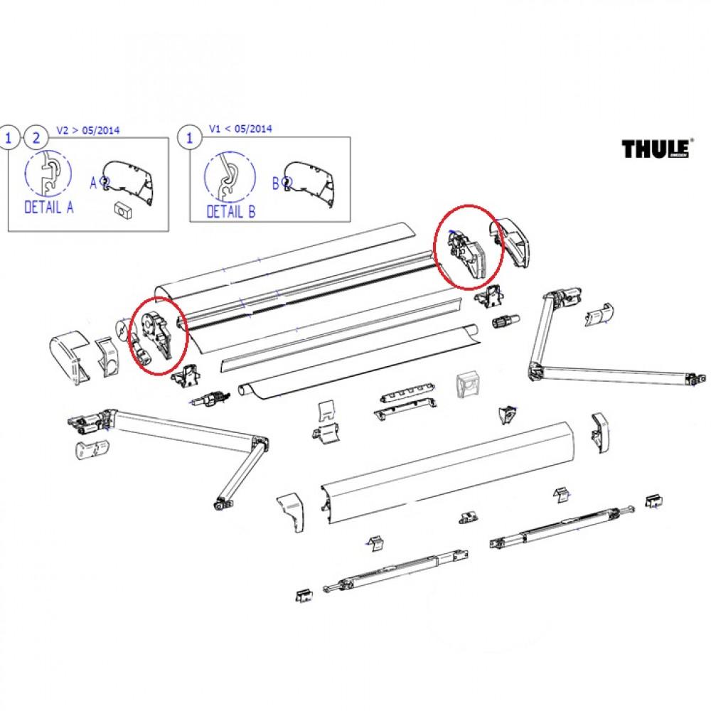 Thule LH&RH endplate assy 6200 white