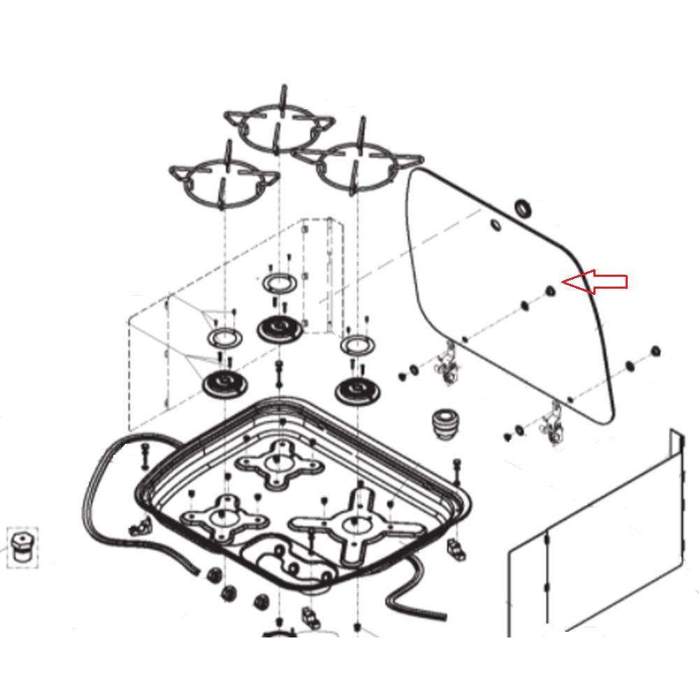 Dometic 3-Pits Kookplaat Glasplaat