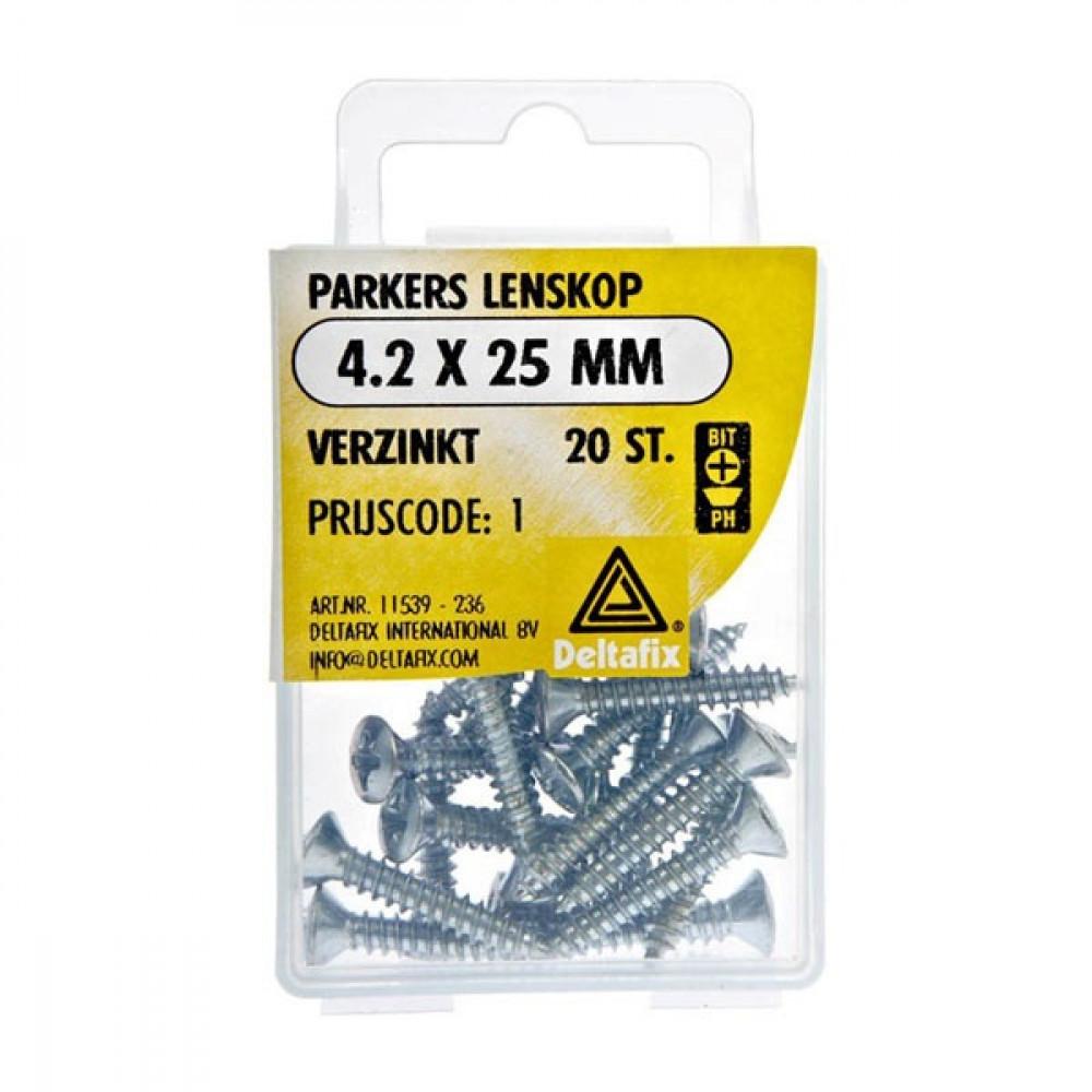 Parkers Lenskop Verzinkt 4.2x25mm 20st