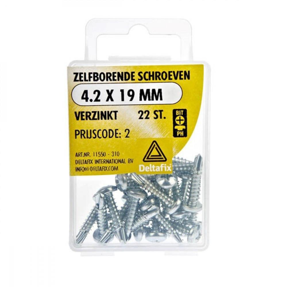 Deltafix Zelfborende Schroef Verzinkt 4.2x19mm Set 22st