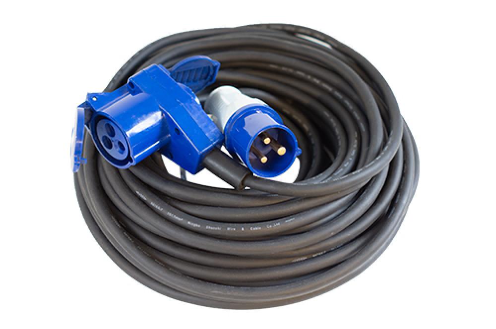 Verloopkabel 3x2.5mm² CEE-Winkelkoppeling 25m