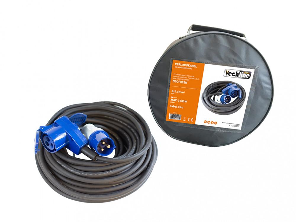 Verloopkabel 3x2.5mm² CEE-Winkelkoppeling 25m