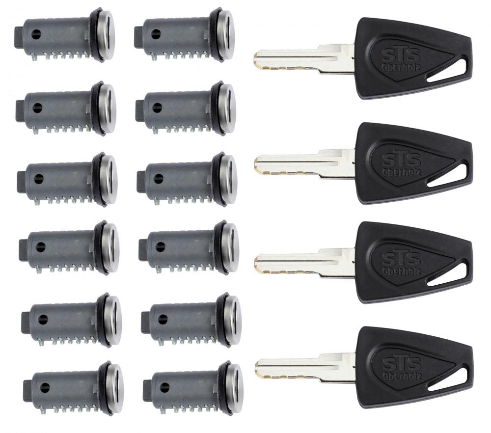 STS 12x Cilinder + 4x Binnenbaan Sleutel
