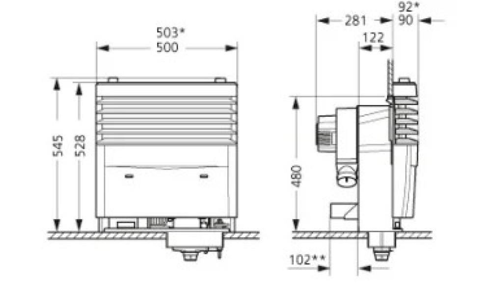 Truma Kachel S3004 voor 1 Ventilator zonder Mantel