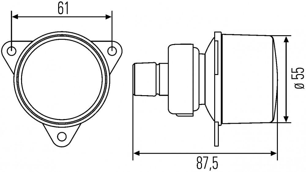 Hella Remlicht/Achterlicht Rond Rood 12/24V