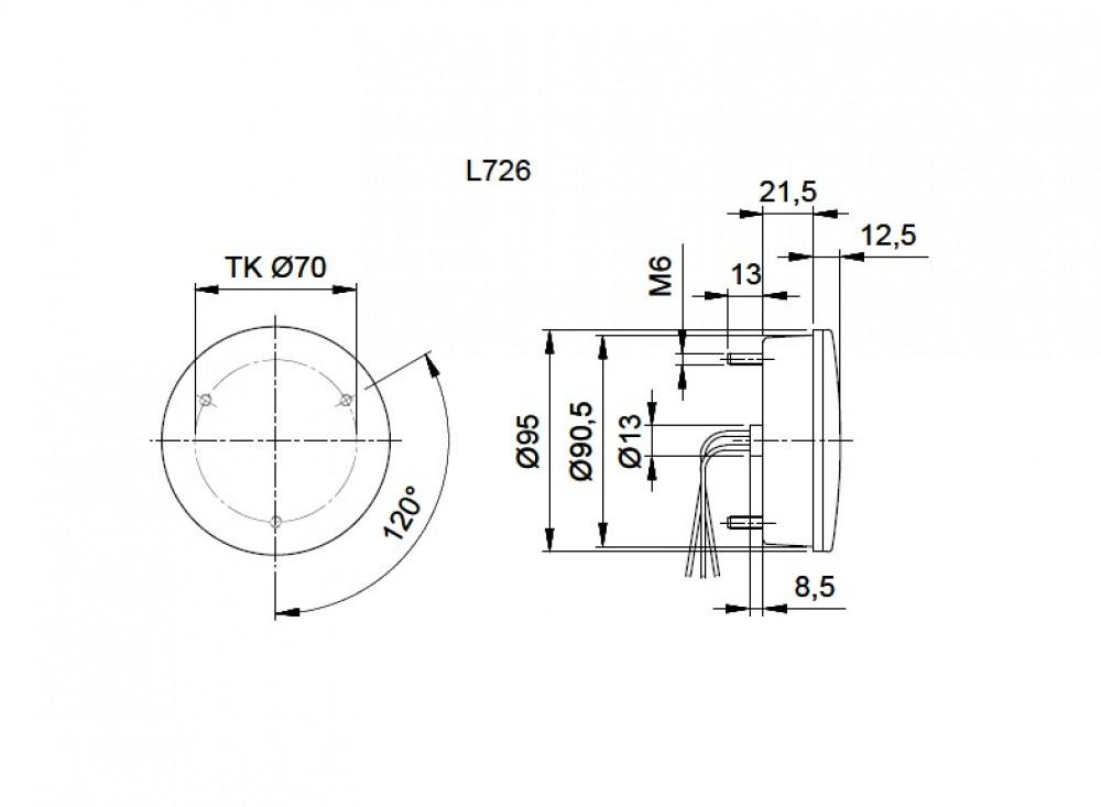 Jokon Achteruitrijlicht LED 726 Rond Wit