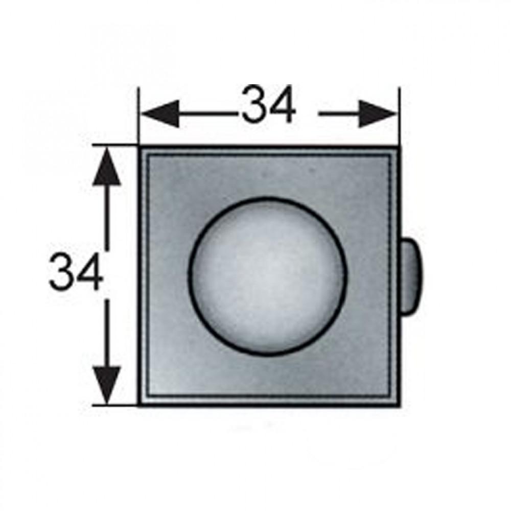 Vierkante Plaat Pushlock Glanzend Chroom 34x34mm