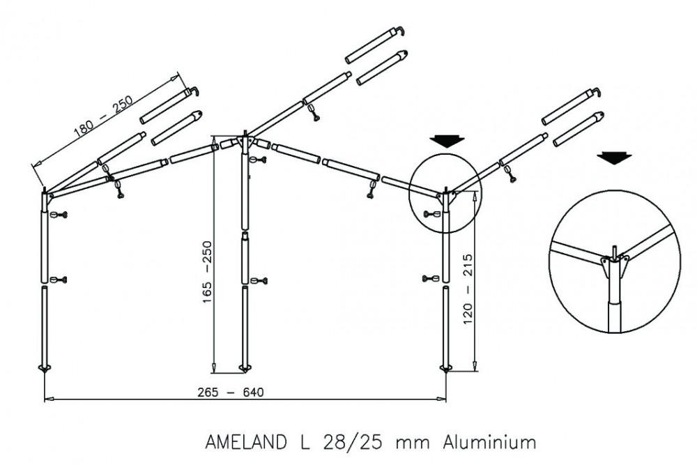 Campking Luifelframe Ameland 28/25mm Alu