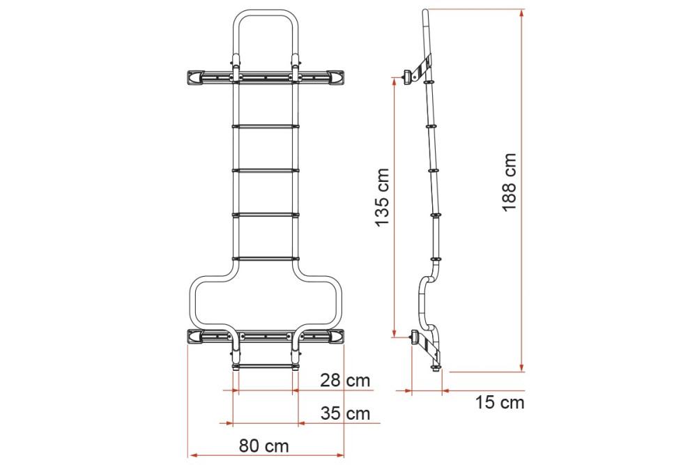 Fiamma Ladder Deluxe DJ Ducato Deep Black