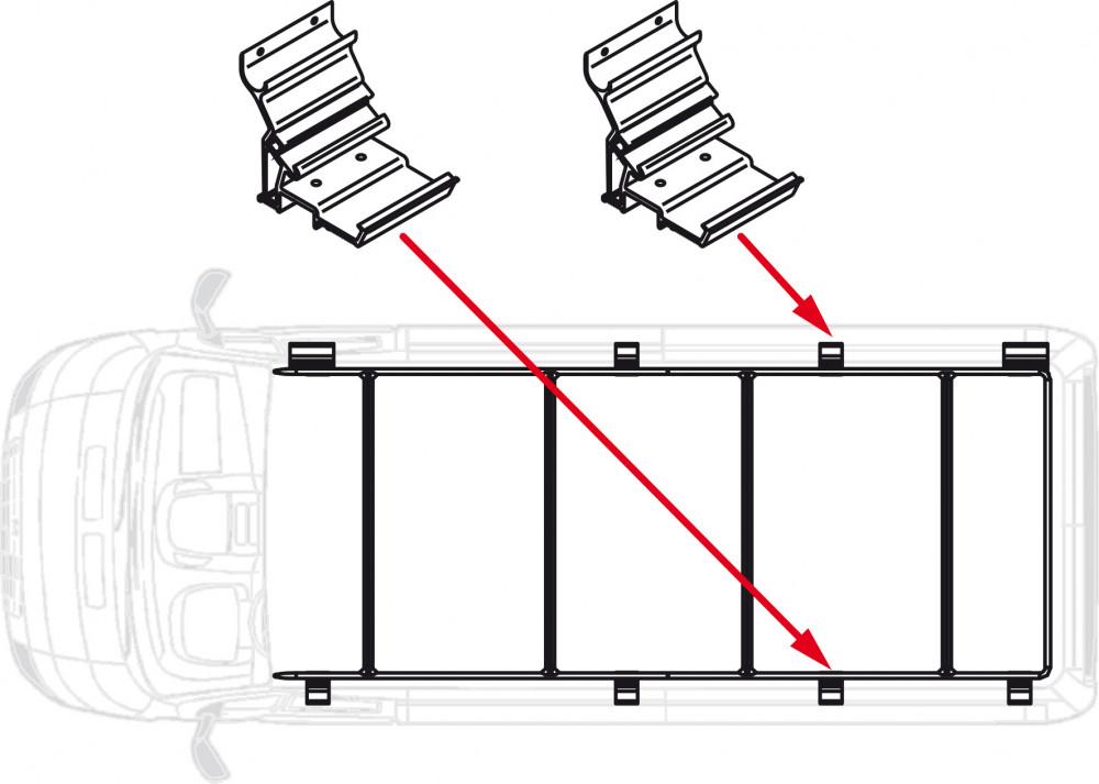 Fiamma Fixing Bar Kit Roof Rail Ducato Extra 14.5cm