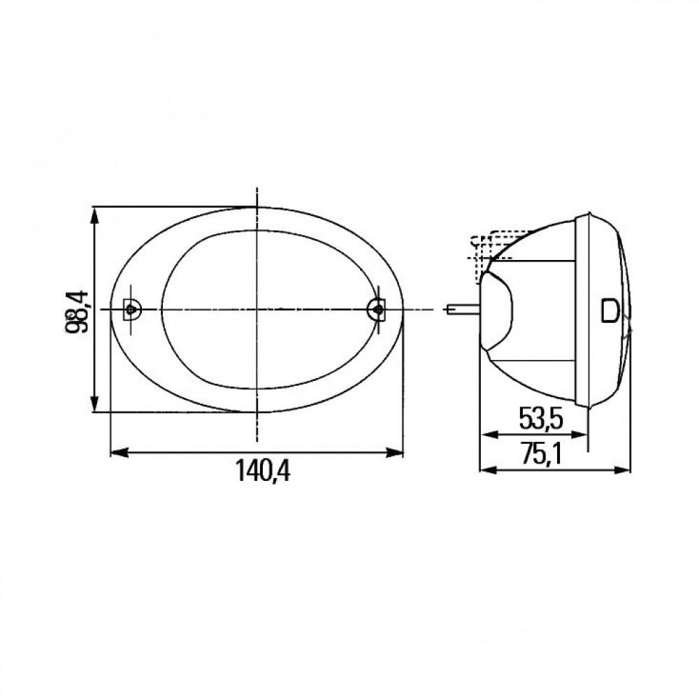 Hella Mistlicht Agroluna Ovaal Rood 12/24V